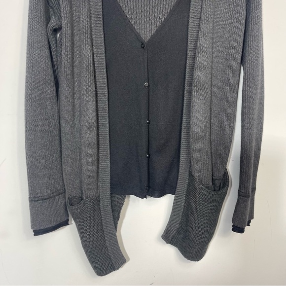 Lululemon Vestigan Heathered Black Size 4 Cashmere Blend Cardigan Sweater Yoga - Picture 12 of 15
